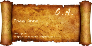 Onea Anna névjegykártya